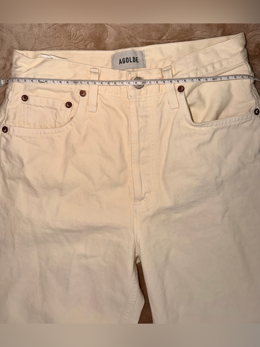 AGOLDE - Low Slung Baggy Jeans in White, Size 23 - Picture 11 of 15